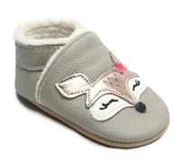 Krabbelschuhe Baby Winter Krabbelschuhe Gefüttert Plüsch Hausschuhe Baby Lauflernschuhe Warm Weiche Leder Babyschuhe(Plüsch Fuchs, 6-12 Monate)