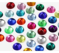 KraftGenius Allstarco 18 mm runde Acryl-Cabochons mit flacher Rückseite, Kunststoff-Edelsteine zum Basteln, Kostüm, Verzierungen, Kartenherstellung, Schmuck, Cosplay-Juwelen - 120 Stück