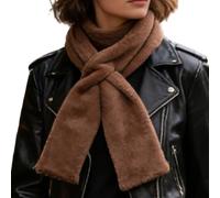 Kragenschal für Damen - Kurzes Kunstfell-Halstuch, versteckte Sicherheitstasche, stilvolle Endlosschlaufe aus Baumwollmischung, luxuriöser, warmer Accessoire-Schal | für die Frühlings-Herbst-Winter-Sa