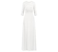 Kraimod Women's Abendkleid aus hochwertigem Polyester Material mit Rundhalsausschnitt Special Occasion Dress, weiß, 48