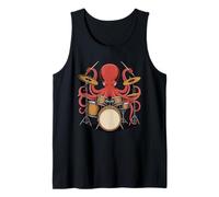 Kraken Octopus Playing Drums for Musician Men and Women Tank Top