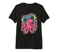 Kraken Octopus Retro Music Cephalopod Theme Men and Women Premium T-Shirt