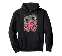 Kraken Octopus Retro Music Cephalopod Theme Men and Women Pullover Hoodie