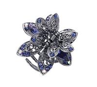 Krallen Vintage Kristall Metall Haarspange Haar Strass -Rutsch Metall Haarspange Haarspangen Lustig (Blau)