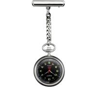 Krankenpflegeuhr REGENT "P755-32807746", silber (edelstahlfarben), Taschenuhren, Damen, Quarzuhr, Damenuhr, Herrenuhr, Geschenkidee (33437014-0) edelstahlfarben