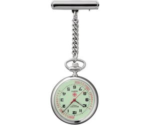 Krankenpflegeuhr REGENT "P757", silber (edelstahlfarben), Taschenuhren, Damen, Quarzuhr, Damenuhr (72341669-0) edelstahlfarben