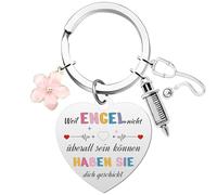 Krankenschwester Schlüsselanhänger Nnurse Geschenke Zubehör - 2 Stück Schlüsselanhänger mit Gravur Stethoskop Spritzenanhänger Medizinstudent Geschenk für Geburtstagen Abschluss Weihnachte Geschenk