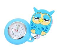 Krankenschwester Taschenuhr aus Silikon mit Eulendesign, Quarzwerk, Blau | Uhr für Pflegekräfte mit Eule, Dehnbar, Zinklegierung, für Ärzte und Pflegepersonal im Medizinischen Einsatz