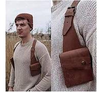 KRASS Herren-Gurt Versteckte Unterarm-Umhängetasche Retro Verstellbares PU-Leder Doppel-Schultertasche Achseltasche Holstertasche Steampunk Holster Anti-Diebstahl-Brieftasche,Braun,Collector88