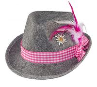 Krause & Sohn Trachtenhut Moni pink Oktoberfest Zubehör 58 cm für Damen Wiesn Wasen-Outfit