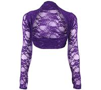 krautwear Damen Bolero Langarm Stola Bolerojacke Hochzeit Festlich Spitze schwarz weiß rot beige blau pink