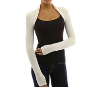 krautwear Damen Bolero Langarm Viskose Stola Bolerojacke Hochzeit Festlich Einfarbig schwarz grau rosa Navy