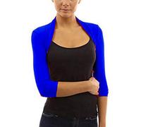 krautwear Damen Bolero Langarm Viskose Stola Bolerojacke Hochzeit Festlich Einfarbig schwarz grau rosa Navy