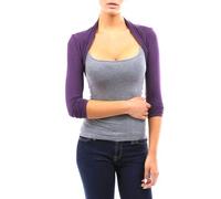 krautwear Damen Bolero Langarm Viskose Stola Bolerojacke Hochzeit Festlich Einfarbig schwarz grau rosa Navy