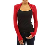 krautwear Damen Bolero Langarm Viskose Stola Bolerojacke Hochzeit Festlich Einfarbig schwarz grau rosa Navy
