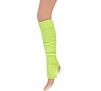 krautwear® Damen Mädchen Ballettstulpen mit Fersenloch Beinwärmer Ballett Stulpen Legwarmer Armstulpen ca. 55 cm 80er Jahre 1980er Jahre schwarz weiss Neon Pink Grün Gelb Orange (Gelb)
