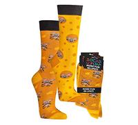 krautwear Herren Damen 2 Paar Lustige Bunte Gemusterte Fun Sneaker Socken Witzige Strümpfe Baumwolle (36-41, Käsemaus)