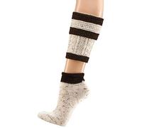 krautwear Herren Trachtenstrümpfe Loferl 2tlg Wadenwärmer + Socken (Natur-Tweed/Dunkelbraun, 35-38)
