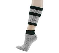 krautwear Herren Trachtenstrümpfe Trachtensocken Loferl 2tlg (Wadenwärmer + Socken) Tweedgarn mit 30% Wolle Wärmend Trachtenmode Oktoberfest Karneval (grgrü 43-46)