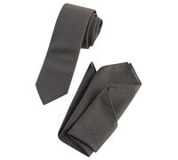 Krawatte BOSS "H-SET TIE-PKT SQ", Herren, schwarz braun, Web, Materialmix, gemustert, festlich, Krawatten, mit Einstecktuch, Geschenkset (83092944-0) schwarz braun