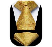 Krawatte Einstecktuch Herren Seide Hochzeit G22-gold Einheitsgröße