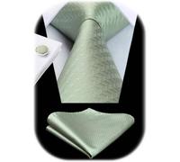 Krawatte Herren Hochzeit Seide Paisley Manschettenknöpfe F2 Salbeigrün