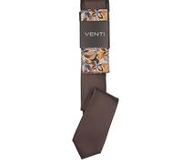 Krawatte VENTI "VENTI Set aus Krawatte und Einstecktuch gemustert", Herren, braun, 100% Seide, Krawatten (24817041-0) braun