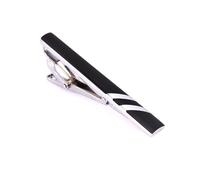 Krawattennadel Krawattenklammer aus Kupfer mit schwarzer Emaille, gestreift, for Herren, Hochzeit, Krawattennadel, Bekleidungszubehör