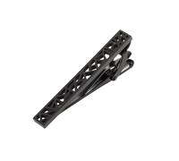 Krawattennadel Matte Krawattenklammern for Männer, Edelstahl, schwarze Farbe, ausgehöhlt, unregelmäßige Geometrie, Krawattenklammer, geschäftliche Hochzeit