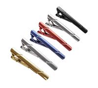 Krawattennadel Set, 6 Stück, mit glatten | Goldbeschichtung mit rutschfestem Design, galvanisch glänzende Oberflächen, Herren Business Anzug, formelle Anlässe