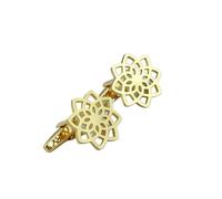 Krawattennadeln für Herren Cufflinks For Mens Lotus Cufflink Hollow Design Suit Shirt Cuff Buttons Personalized Stainless Steel Jewelry Ethnic(Gold)