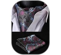 Krawattenschal Herren Hochzeit Ascot Paisley Blau Rosa Einheitsgröße