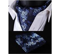 Krawattenschal Herren Hochzeit Paisley Ascot Navy Blau 2 Einheitsgröße