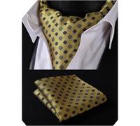Krawattenschal Herren Hochzeit Paisley Punkt Olive Gelb Einheitsgröße