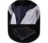 Krawattenschal Herren Paisley Ascot Marineblau Braun Einheitsgröße