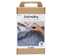 Kreativ-Set Einkaufstasche sticken - taubenblau