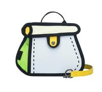 Kreative 2D Cartoon Umhängetasche für Damen und Herren mit einzigartigen Canvas Designs und Kettenriemen Stilvolle Umhängetasche aus kreativem Canvas