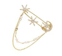 Kreativer Anstecker Brosche Gold mit Kupfer und Zirkon | Sechszackiges Motiv, Schlicht und Elegant, für Hüte und Kleidung, Stilvoll als Geschenk