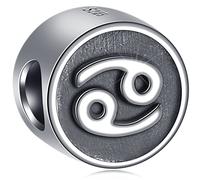 Krebs Sternzeichen Charms passen Pandora Abschluss Armband, antike Sterling Silber Geburtstag Stern Zeichen Halskette Perlen, 12 Konstellation Astrologie Charm, Geschenke für Reisen/Geburtstag