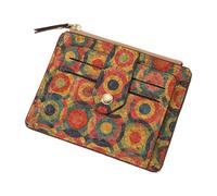 Kreditkartenetui - Stroh 12,9 x 9,5 x 0,9 cm | Vintage Damen Geldbörse Slim Card Holder | Kleine braune Geldbörse für Führerschein, Ausweise, Bargeld und den täglichen Gebrauch, e, Refer to