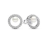 Pandora 293154C01 - Zuchtperle & Pavé-Strahlenkranz Ohrringe - Silber - Steinmix Weiß