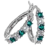 Kreolen-Ohrringe aus kubischem Zirkonia, Kreolen-Ohrringe aus kubischem Zirkonia, Anhänger funkelnde Ohrringe | Ohrringe Sparkly Hoop, Charme-Ohrringe für, Se référer au descriptif, Edelstahl, Siehe