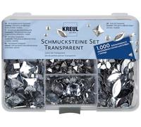 KREUL 49640 - Schmucksteine Set, 1000 transparente Steine in verschiedenen Formen und Größen, für die Gestaltung von modischen Accessoires und zur Gestaltung im Home Deco Bereich