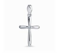 Kreuz Anhänger aus 585 Weißgold 1 Zirkonia, Breite ca. 13 mm, Höhe ca. 25 mm SOKOLOV Jewelry