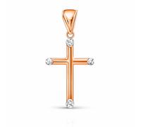 Kreuz-Anhänger aus 585er Rot-/Weißgold, Höhe ca. 29 mm