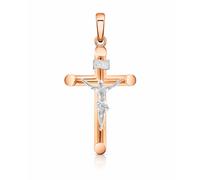 Kreuz Anhänger aus Rot-/Weißgold 585, Höhe ca. 27 mm