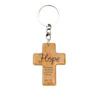 Kreuz-Anhänger - Schlüsselanhänger aus Holz für Glaube, Inspiration, Jesus-Schlüsselanhänger mit Bibelvers-Charm, religiöser Schlüsselanhänger für Männer, Frauen, Kirche, Schule, Abschluss, Reisen