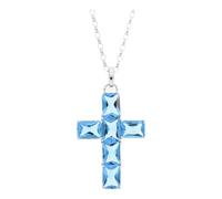 Kreuz Anhänger Silber 925 Zirkonia blau JL10-02-1987 JuwelmaLux