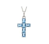 Kreuz Anhänger Silber 925 Zirkonia blau JL10-02-1989 JuwelmaLux