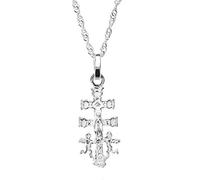 Kreuz Caravaca, Caravaca Kreuz Sterling-Silber mit Kette Singapur 45 cm, Anhänger Frau, ein Juwel mit Geschichte